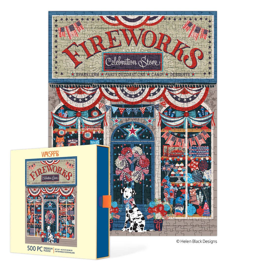 Flags & Fireworks 500 Piece Jigsaw Puzzle | WerkShoppe - Jigsaw Puzzles - The Puzzle Center
