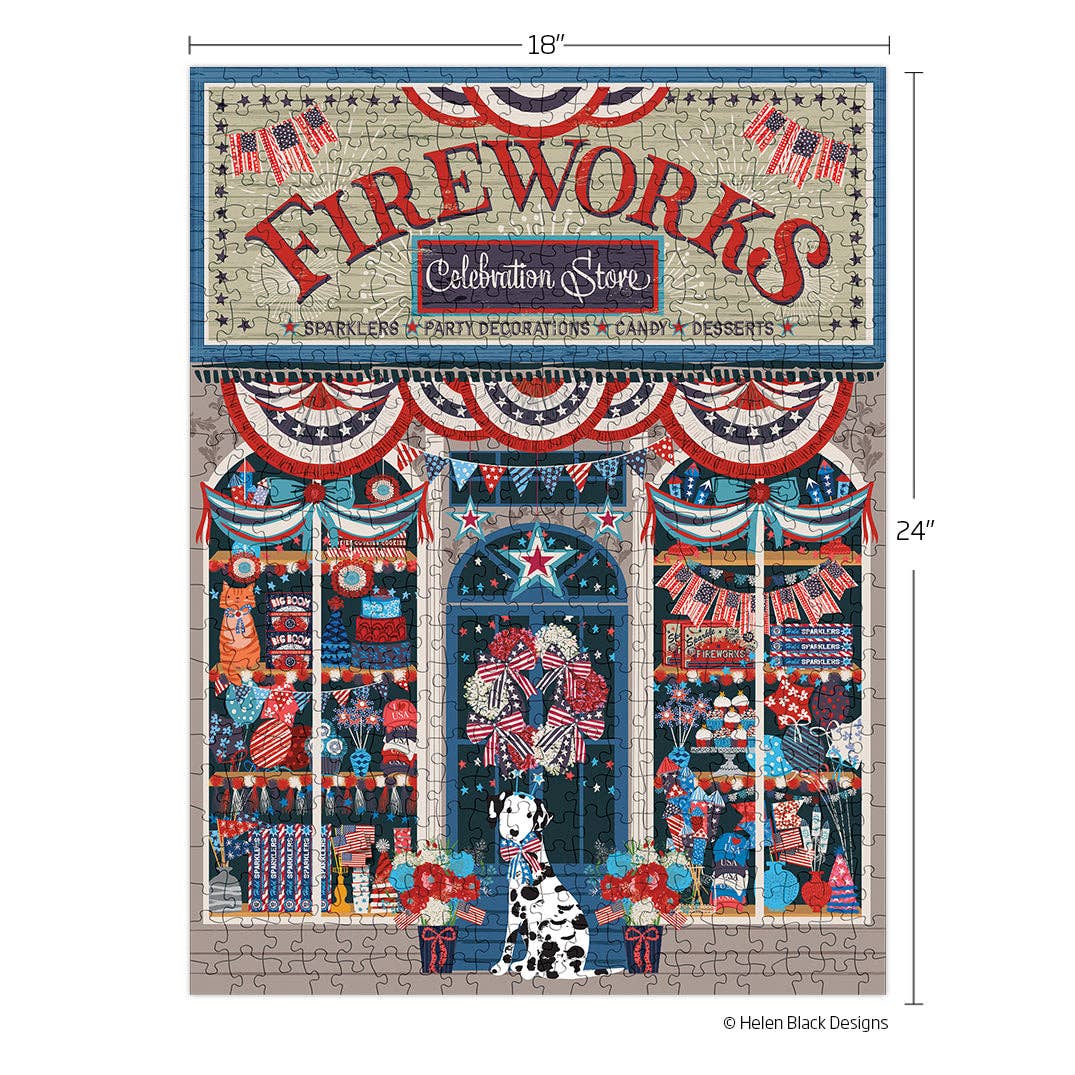 Flags & Fireworks 500 Piece Jigsaw Puzzle | WerkShoppe - Jigsaw Puzzles - The Puzzle Center