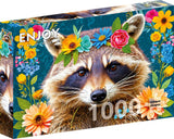 Floral Raccoon 1000 Piece Jigsaw Puzzle | Enjoy Puzzles - Jigsaw Puzzles - The Puzzle Center