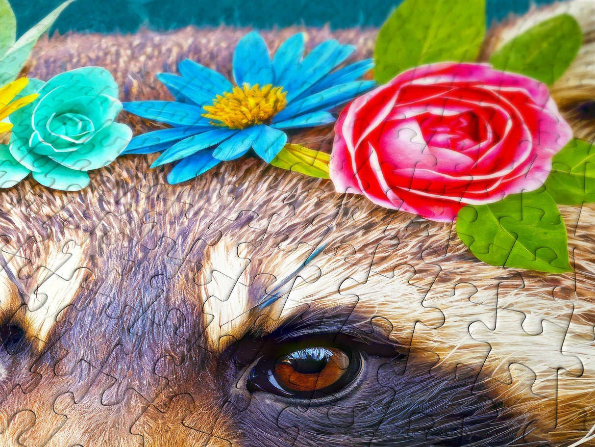 Floral Raccoon 1000 Piece Jigsaw Puzzle | Enjoy Puzzles - Jigsaw Puzzles - The Puzzle Center