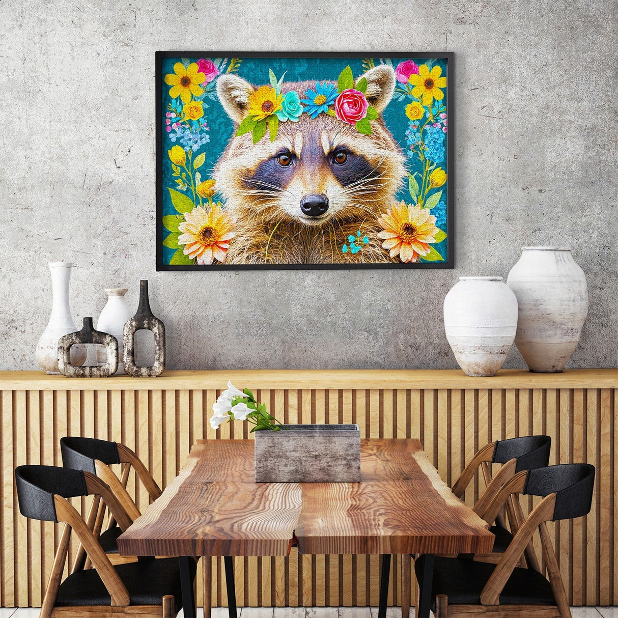 Floral Raccoon 1000 Piece Jigsaw Puzzle | Enjoy Puzzles - Jigsaw Puzzles - The Puzzle Center