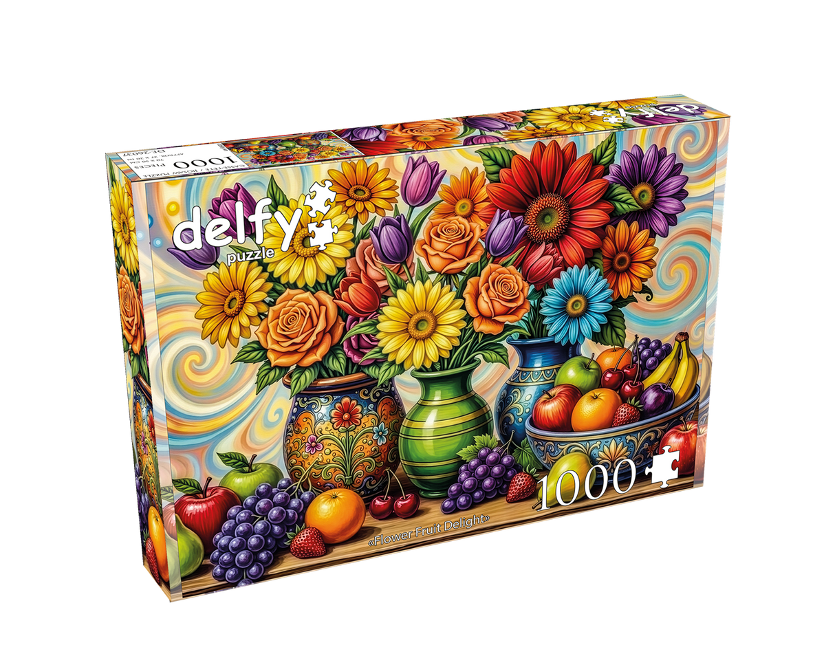 Flower Fruit Delight 1000 Piece Jigsaw Puzzle | Delfy - Jigsaw Puzzles - The Puzzle Center