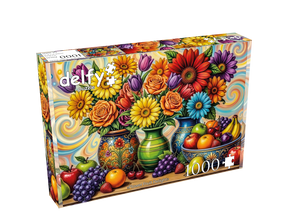 Flower Fruit Delight 1000 Piece Jigsaw Puzzle | Delfy - Jigsaw Puzzles - The Puzzle Center