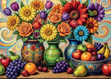 Flower Fruit Delight 1000 Piece Jigsaw Puzzle | Delfy - Jigsaw Puzzles - The Puzzle Center