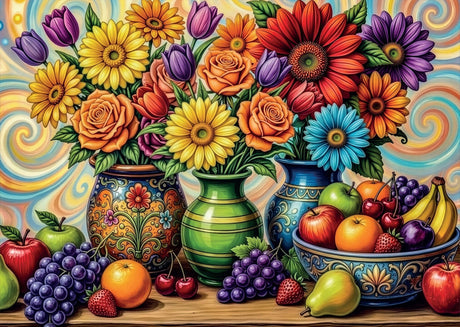 Flower Fruit Delight 1000 Piece Jigsaw Puzzle | Delfy - Jigsaw Puzzles - The Puzzle Center