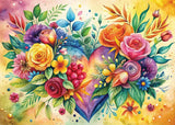 Flower Heart 1000 Piece Jigsaw Puzzle | Yazz - Jigsaw Puzzles - The Puzzle Center