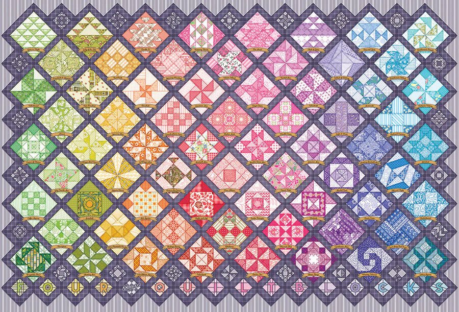 Four Square Quilt Blocks 2000 Piece Jigsaw Puzzle | Cobble Hill - Jigsaw Puzzles - The Puzzle Center