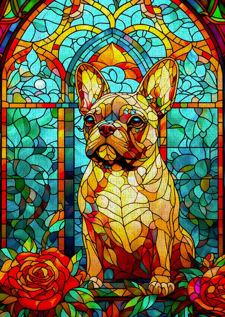 French Bulldog Stained Glass 1000 Piece Jigsaw Puzzle | Enjoy Puzzles - Jigsaw Puzzles - The Puzzle Center