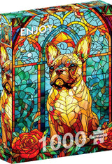 French Bulldog Stained Glass 1000 Piece Jigsaw Puzzle | Enjoy Puzzles - Jigsaw Puzzles - The Puzzle Center