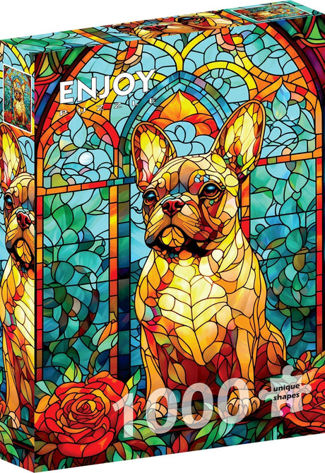 French Bulldog Stained Glass 1000 Piece Jigsaw Puzzle | Enjoy Puzzles - Jigsaw Puzzles - The Puzzle Center