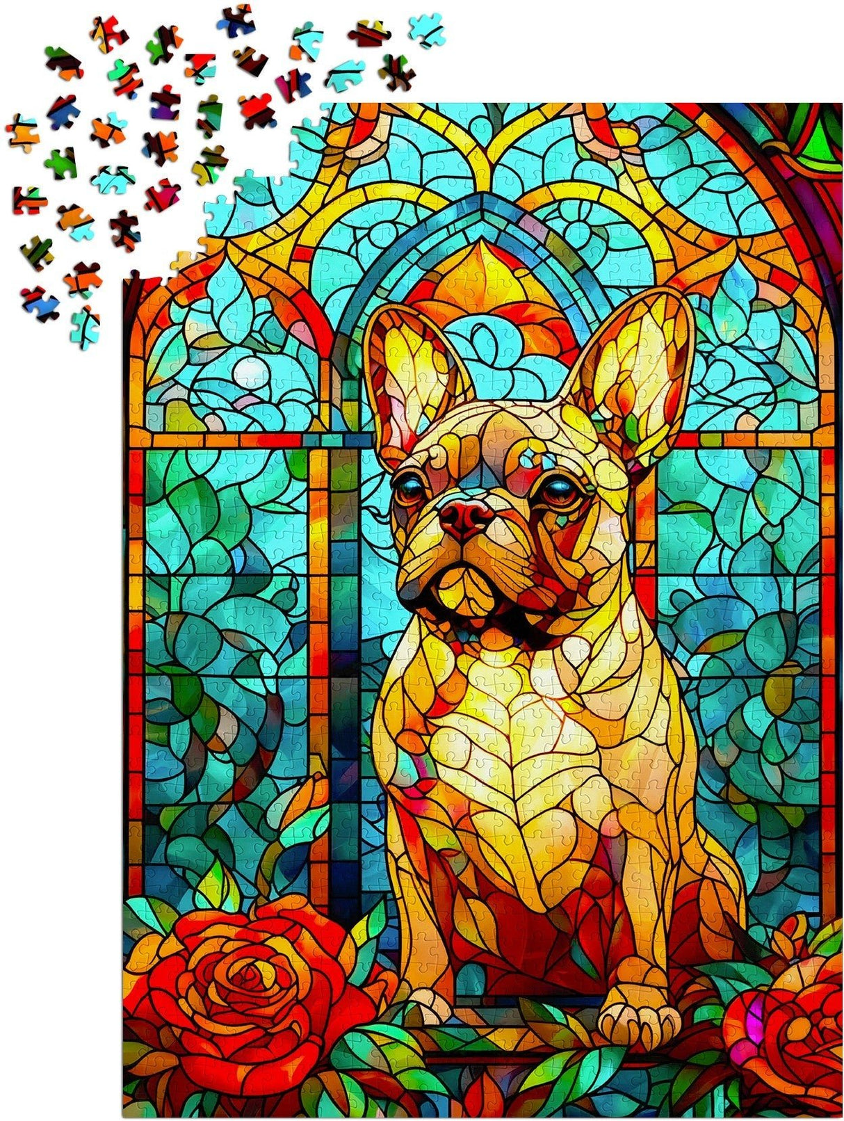 French Bulldog Stained Glass 1000 Piece Jigsaw Puzzle | Enjoy Puzzles - Jigsaw Puzzles - The Puzzle Center