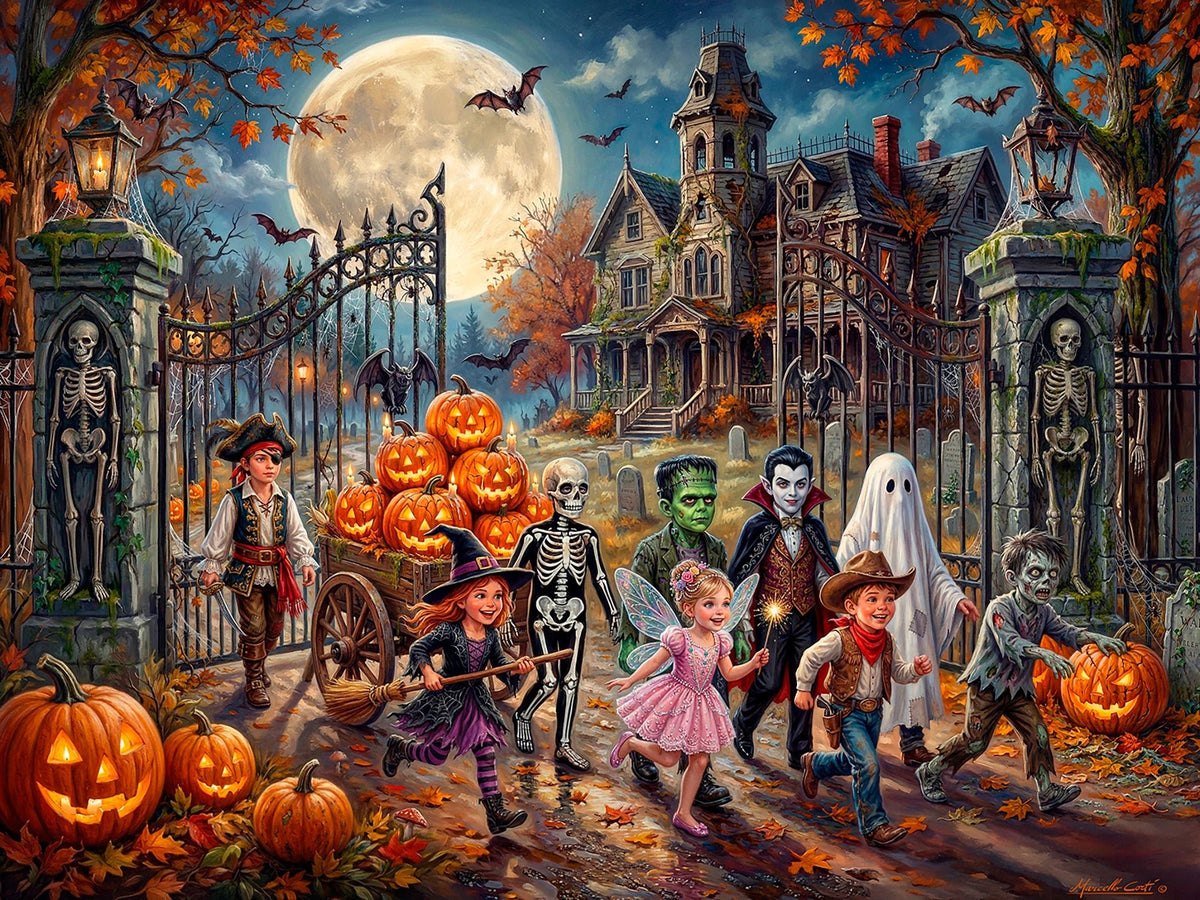 Fright Night Friends 500 Piece Jigsaw Puzzle | Vermont Christmas Co - Jigsaw Puzzles - The Puzzle Center