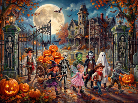 Fright Night Friends 500 Piece Jigsaw Puzzle | Vermont Christmas Co - Jigsaw Puzzles - The Puzzle Center