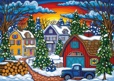 Frosted Farm Memories 1000 Piece Jigsaw Puzzle | JaCaRou - Jigsaw Puzzles - The Puzzle Center