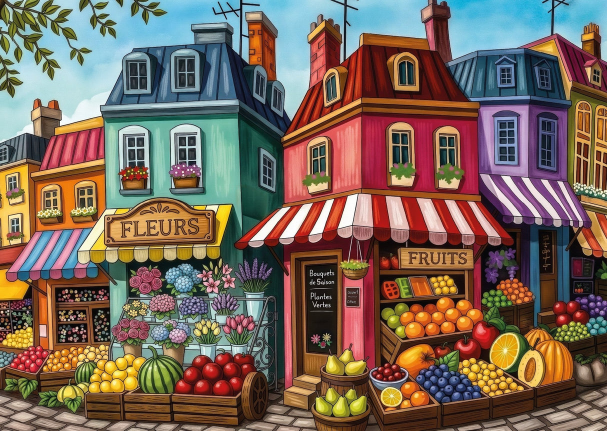 Fruit & Flower Corner Shop 1000 Piece Jigsaw Puzzle | JaCaRou - Jigsaw Puzzles - The Puzzle Center