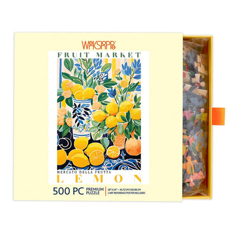 Fruit Market Lemons 500 Piece Jigsaw Puzzle | WerkShoppe - Jigsaw Puzzles - The Puzzle Center