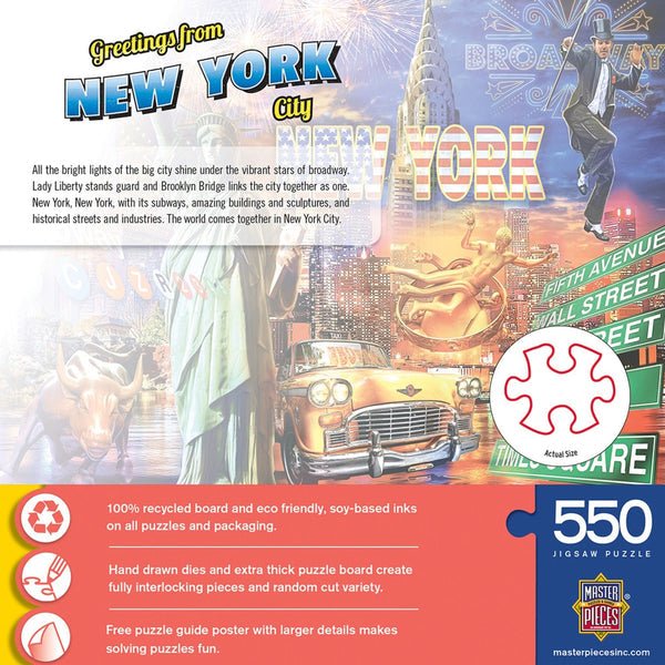 Greetings From New York City 500 Piece Jigsaw Puzzle | Masterpieces - Jigsaw Puzzles - The Puzzle Center