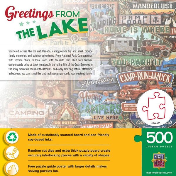 Greetings From The Lake 500 Piece Jigsaw Puzzle | Masterpieces - Jigsaw Puzzles - The Puzzle Center