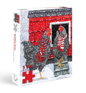 Happy Holiday Hens 500 Piece Jigsaw Puzzle | Allport Editions - Jigsaw Puzzles - The Puzzle Center