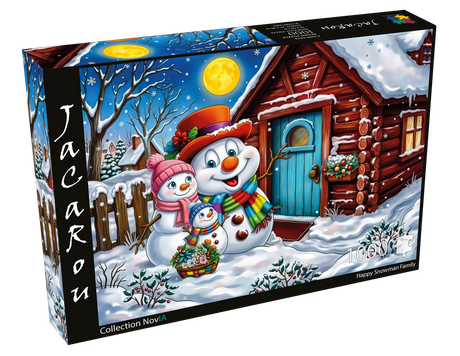 Happy Snowman Family 1000 Piece Jigsaw Puzzle | JaCaRou - Jigsaw Puzzles - The Puzzle Center