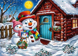 Happy Snowman Family 1000 Piece Jigsaw Puzzle | JaCaRou - Jigsaw Puzzles - The Puzzle Center