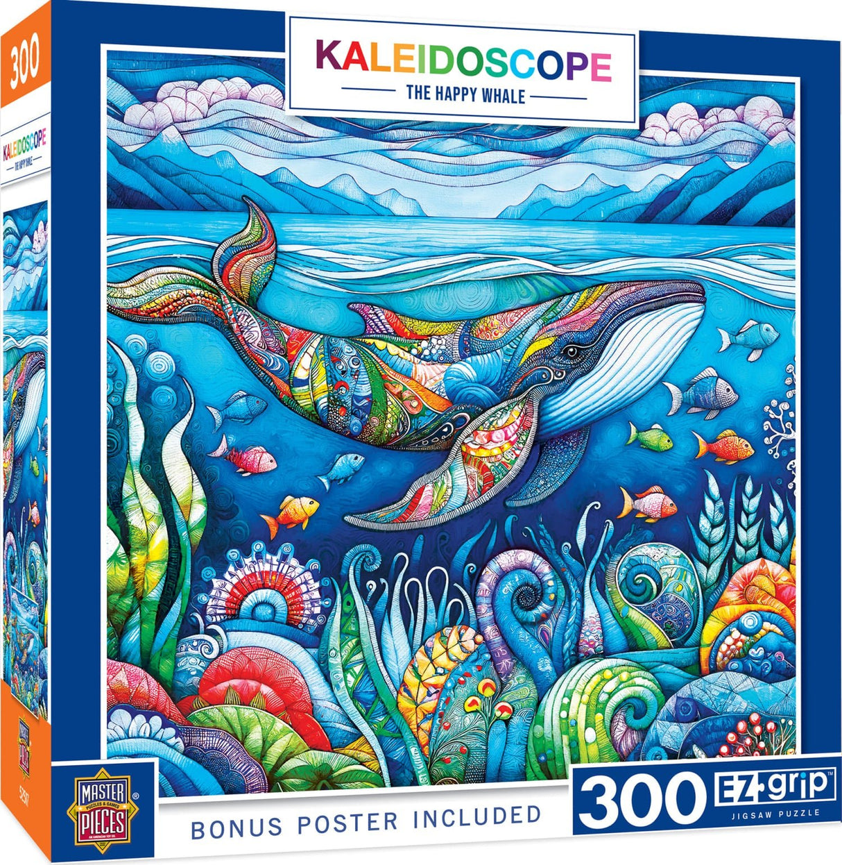 Kaleidoscope The Happy Whale 300 Piece EZ Grip Jigsaw Puzzle | Masterpieces - Jigsaw Puzzles - The Puzzle Center