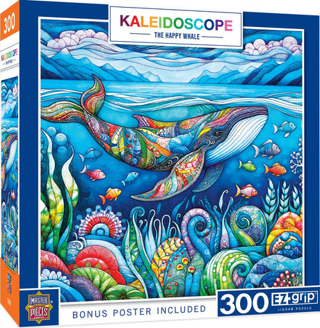 Kaleidoscope The Happy Whale 300 Piece EZ Grip Jigsaw Puzzle | Masterpieces - Jigsaw Puzzles - The Puzzle Center