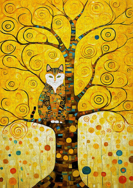 Klimt: Cat in the Tree of Life 1000 Piece Jigsaw Puzzle | Enjoy Puzzles - Jigsaw Puzzles - The Puzzle Center