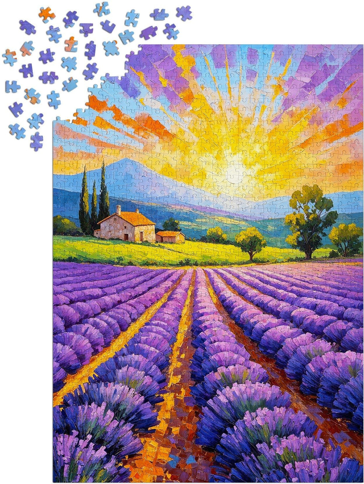 Lavender Sunset 1000 Piece Jigsaw Puzzle | Enjoy Puzzles - Jigsaw Puzzles - The Puzzle Center