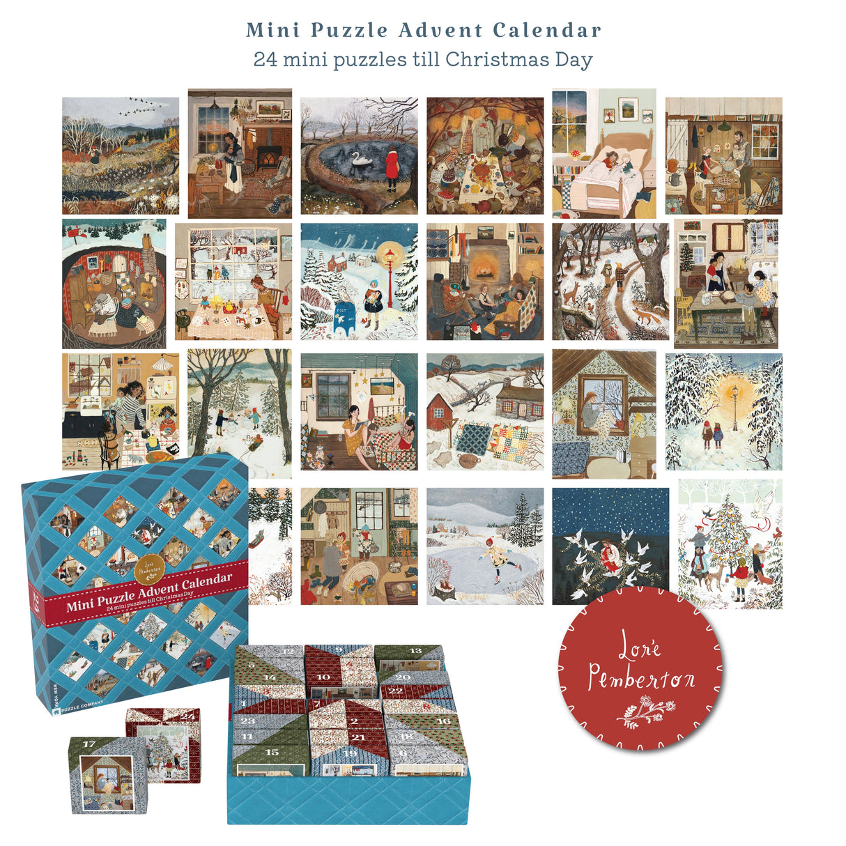 Lore Pemberton Advent Calendar 24 x 100 Piece Mini Jigsaw Puzzles | New York Puzzle Company