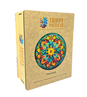 Mandala Shaped 300 Piece Wooden Jigsaw Puzzle | Trippy Puzzle Co - Jigsaw Puzzles - The Puzzle Center