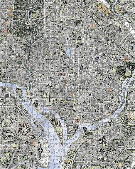 Map of DC and The Declaration of Independence 1000 Piece Jigsaw Puzzle | Pomegranate - Jigsaw Puzzles - The Puzzle Center