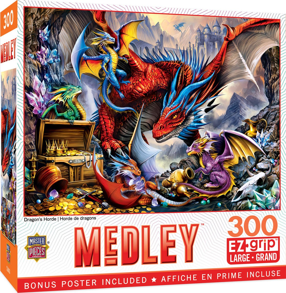 Medley Dragon's Horde 300 Piece EZ Grip Jigsaw Puzzle | Masterpieces - Jigsaw Puzzles - The Puzzle Center