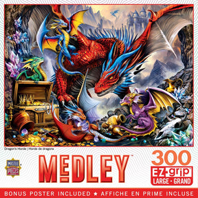 Medley Dragon's Horde 300 Piece EZ Grip Jigsaw Puzzle | Masterpieces - Jigsaw Puzzles - The Puzzle Center