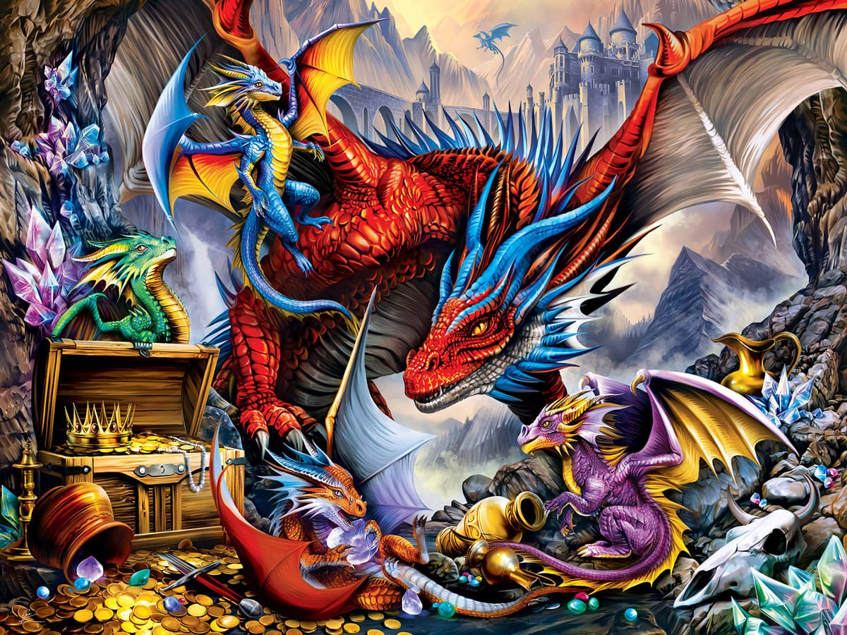 Medley Dragon's Horde 300 Piece EZ Grip Jigsaw Puzzle | Masterpieces - Jigsaw Puzzles - The Puzzle Center