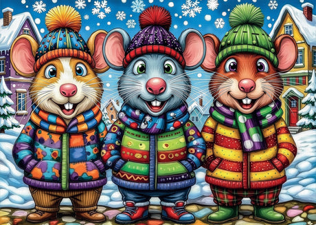 Mice In Mittens 1000 Piece Jigsaw Puzzle | Delfy - Jigsaw Puzzles - The Puzzle Center