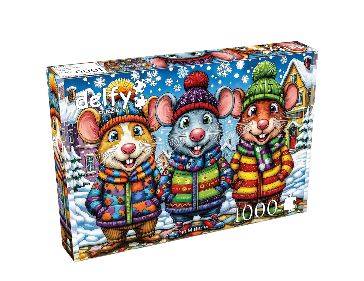 Mice In Mittens 1000 Piece Jigsaw Puzzle | Delfy - Jigsaw Puzzles - The Puzzle Center