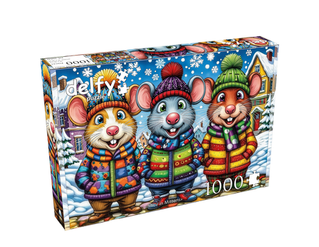 Mice In Mittens 1000 Piece Jigsaw Puzzle | Delfy - Jigsaw Puzzles - The Puzzle Center