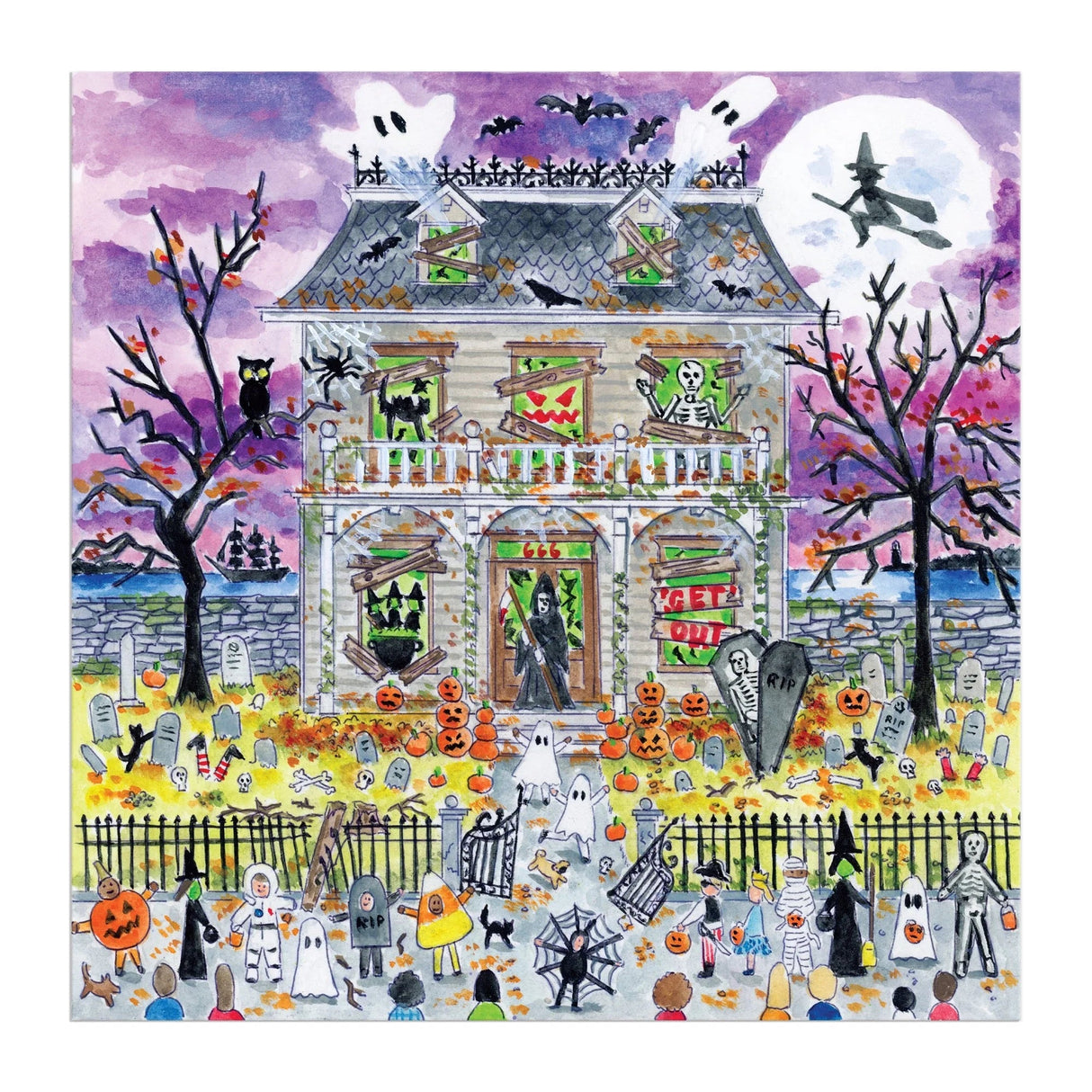 Michael Storrings Haunted House 500 Piece Glow in the Dark Jigsaw Puzzle | Galison - Jigsaw Puzzles - The Puzzle Center