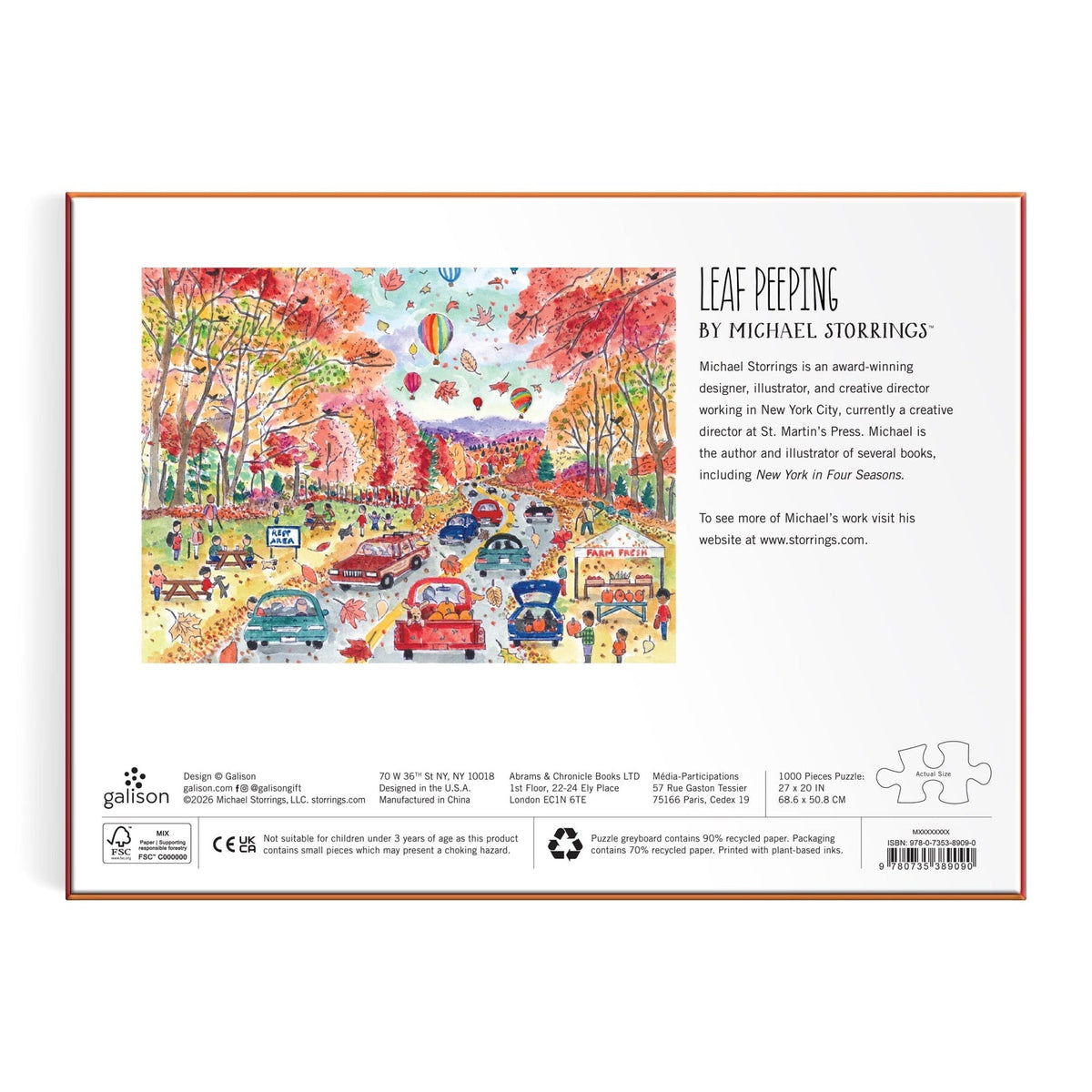 Michael Storrings Leaf Peeping 1000 Piece Jigsaw Puzzle | Galison - Jigsaw Puzzles - The Puzzle Center