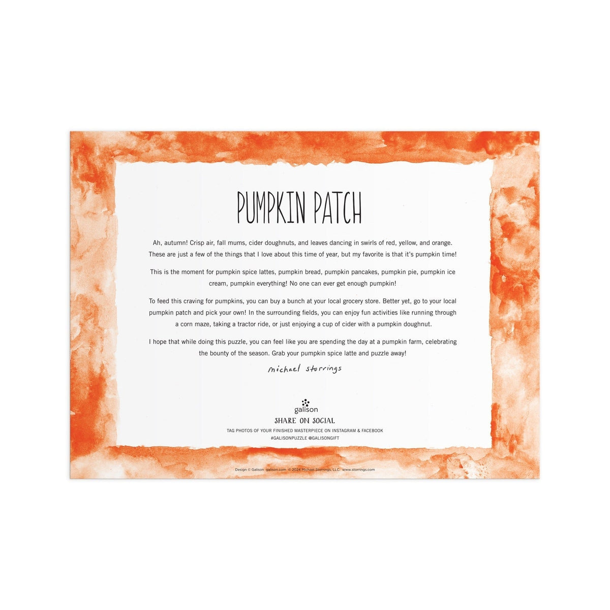 Michael Storrings Pumpkin Patch 1000 Piece Jigsaw Puzzle | Galison - Jigsaw Puzzles - The Puzzle Center