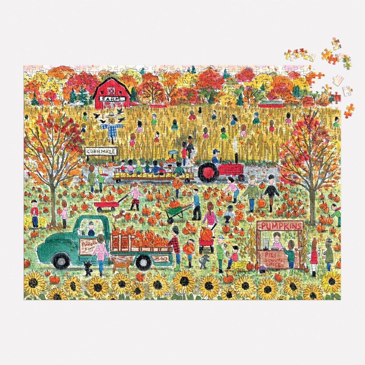Michael Storrings Pumpkin Patch 1000 Piece Jigsaw Puzzle | Galison - Jigsaw Puzzles - The Puzzle Center