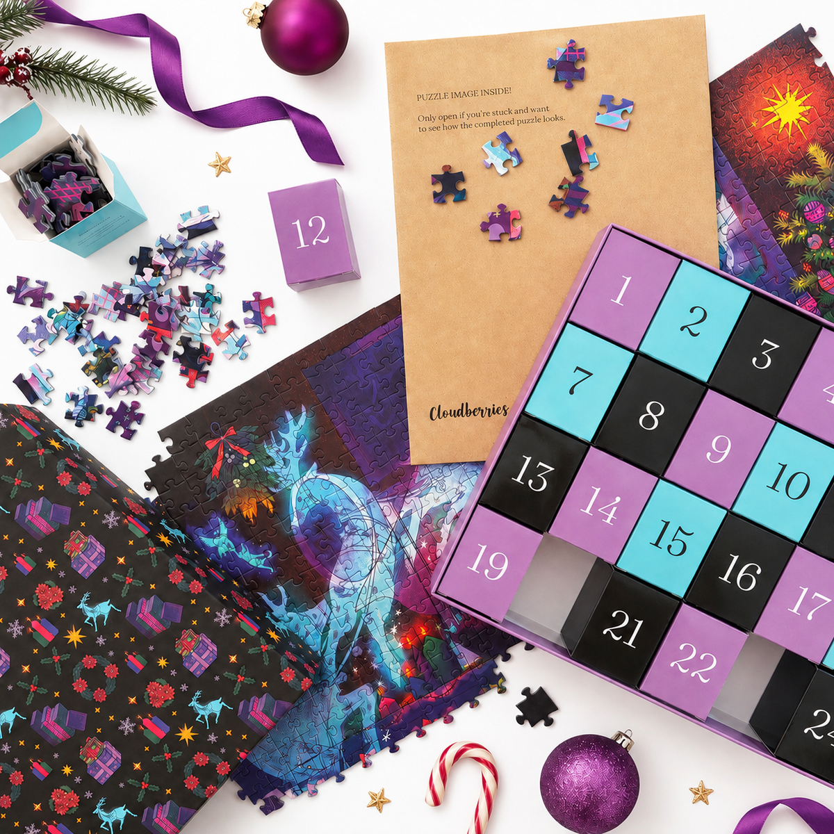 Midnight Glow Advent Calendar 1000 Piece Jigsaw Puzzle | Cloudberries - Jigsaw Puzzles - The Puzzle Center