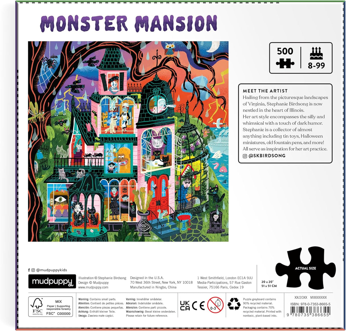 Monster Mansion 500 Piece Jigsaw Puzzle | Mudpuppy - Jigsaw Puzzles - The Puzzle Center