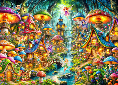 Mushroom Fairies 1000 Piece Jigsaw Puzzle | Vermont Christmas Co - Jigsaw Puzzles - The Puzzle Center
