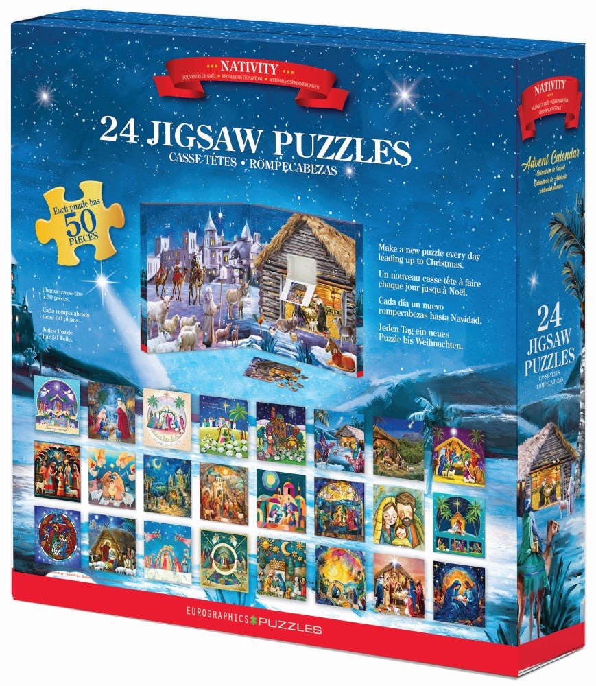 Nativity 24 x 50 Piece Advent Calendar Jigsaw Puzzles | Eurographics - Jigsaw Puzzles - The Puzzle Center