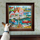 New England Wharf 1000 Piece Jigsaw Puzzle | eeBoo - Jigsaw Puzzles - The Puzzle Center