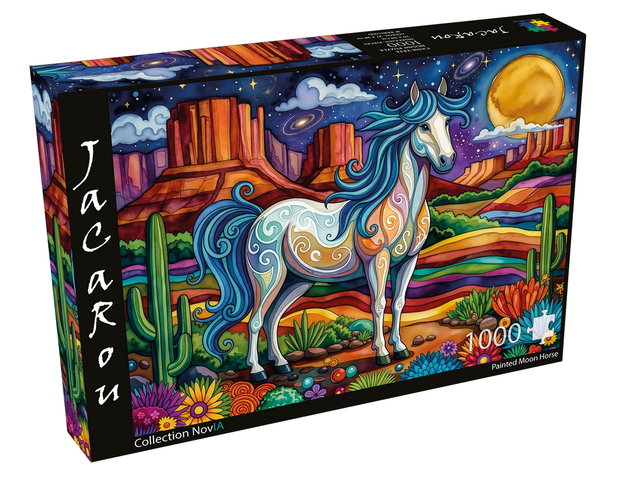 Painted Moon Horse 1000 Piece Jigsaw Puzzle | JaCaRou - Jigsaw Puzzles - The Puzzle Center