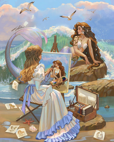 Painting A Mermaid 1000 Piece Jigsaw Puzzle | Reverie Puzzles - Jigsaw Puzzles - The Puzzle Center