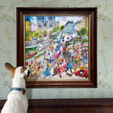 Paris Bookseller 1000 Piece Square Puzzle by eeBoo Piece and Love - eeBoo - Jigsaw Puzzles - The Puzzle Center - 
